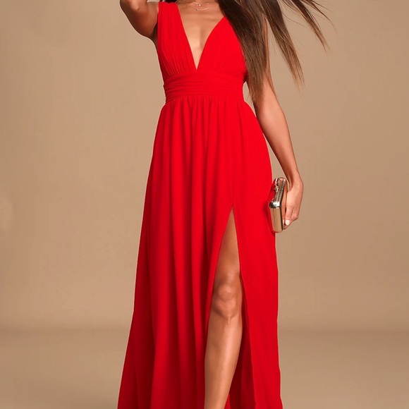 Lulus Dresses & Skirts - Lulu's Vibrant Red Maxi Dress